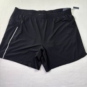 Vrst Running Shorts Men's 2XL Black Stretch Mesh Lined Elastic Waist Pull On NWT